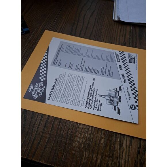 Vintage Rusty Wallace 8x10 Driver Card Miller Genuine Draft MGD #27 Spec Nascar - Picture 2 of 2